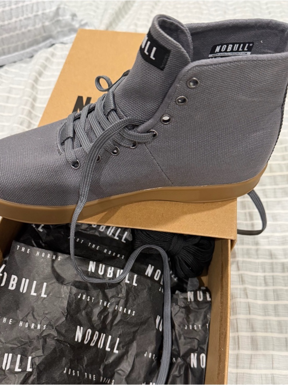 NOBULL Dark Grey Canvas Trainer High with Gum Accent - Picture 3 of 3